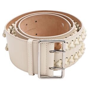Alexander McQueen Braided Belt in White Leather